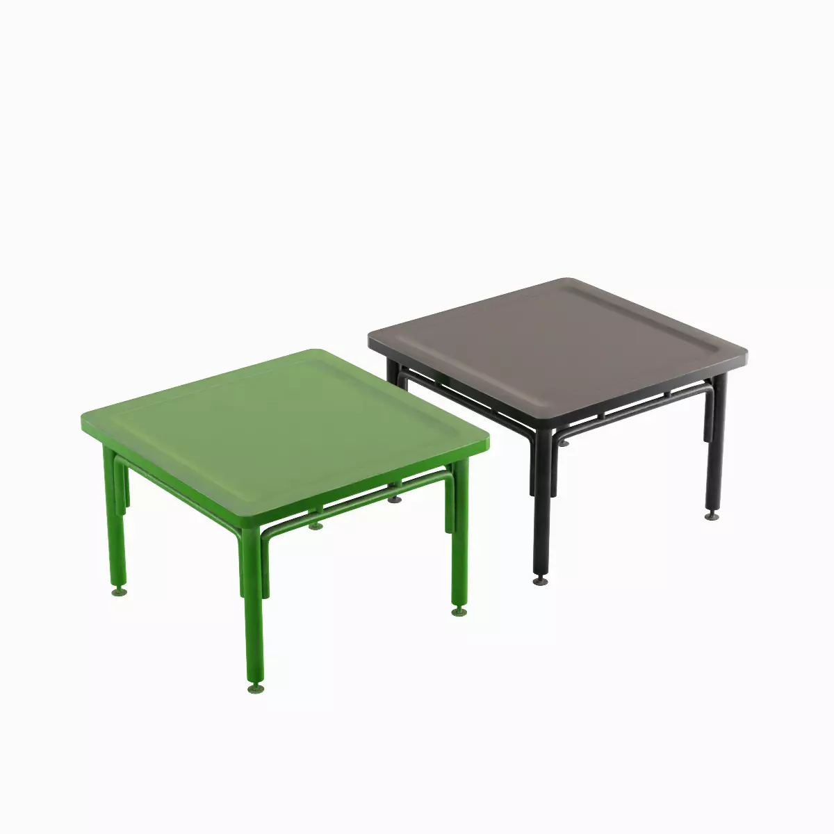 Steel Table Colored 03 Low-poly 3D model_0