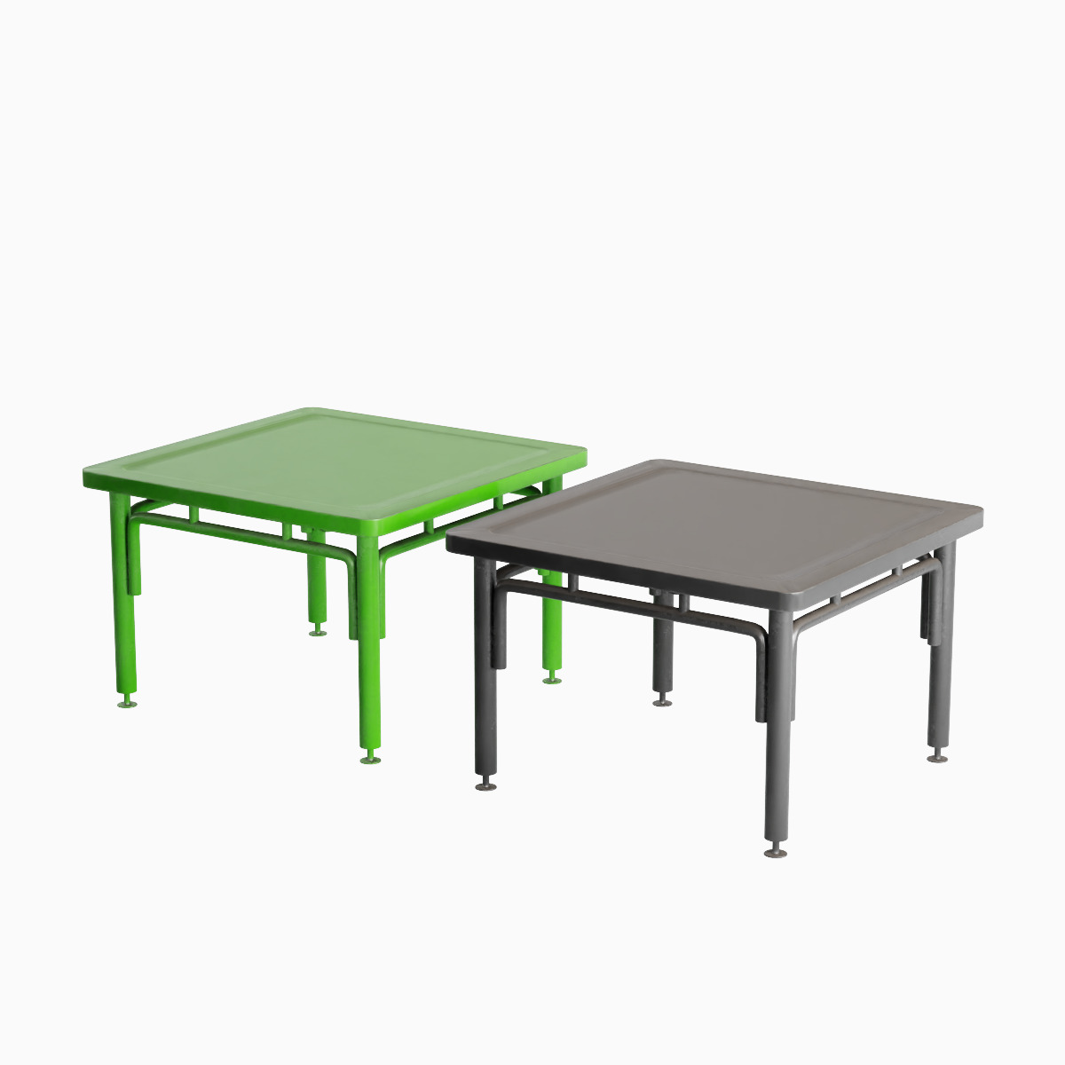 Steel Table Colored 03 Low-poly 3D model_3