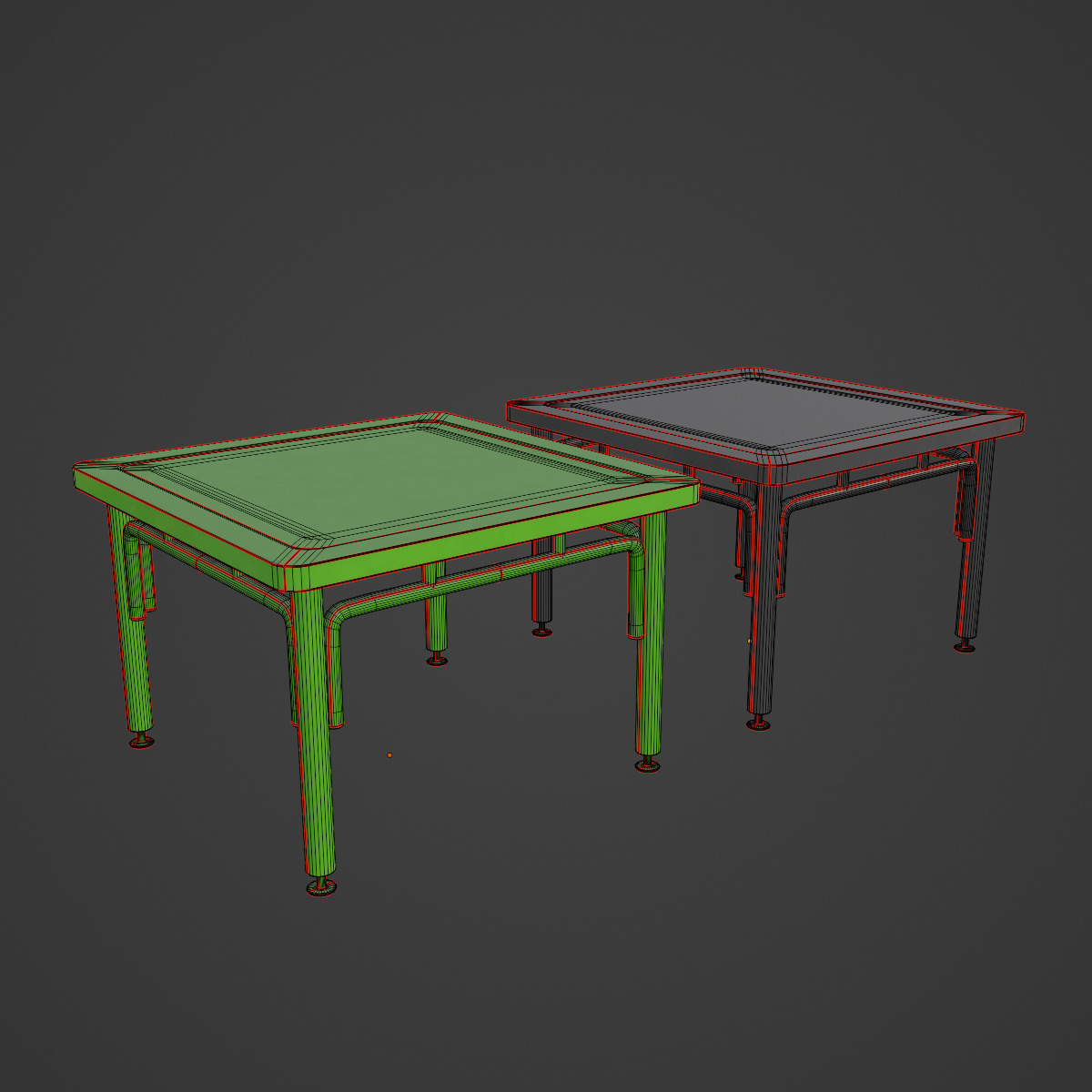 Steel Table Colored 03 Low-poly 3D model_7