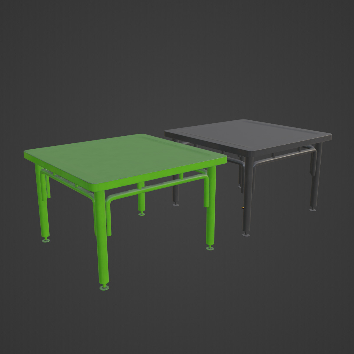 Steel Table Colored 03 Low-poly 3D model_6