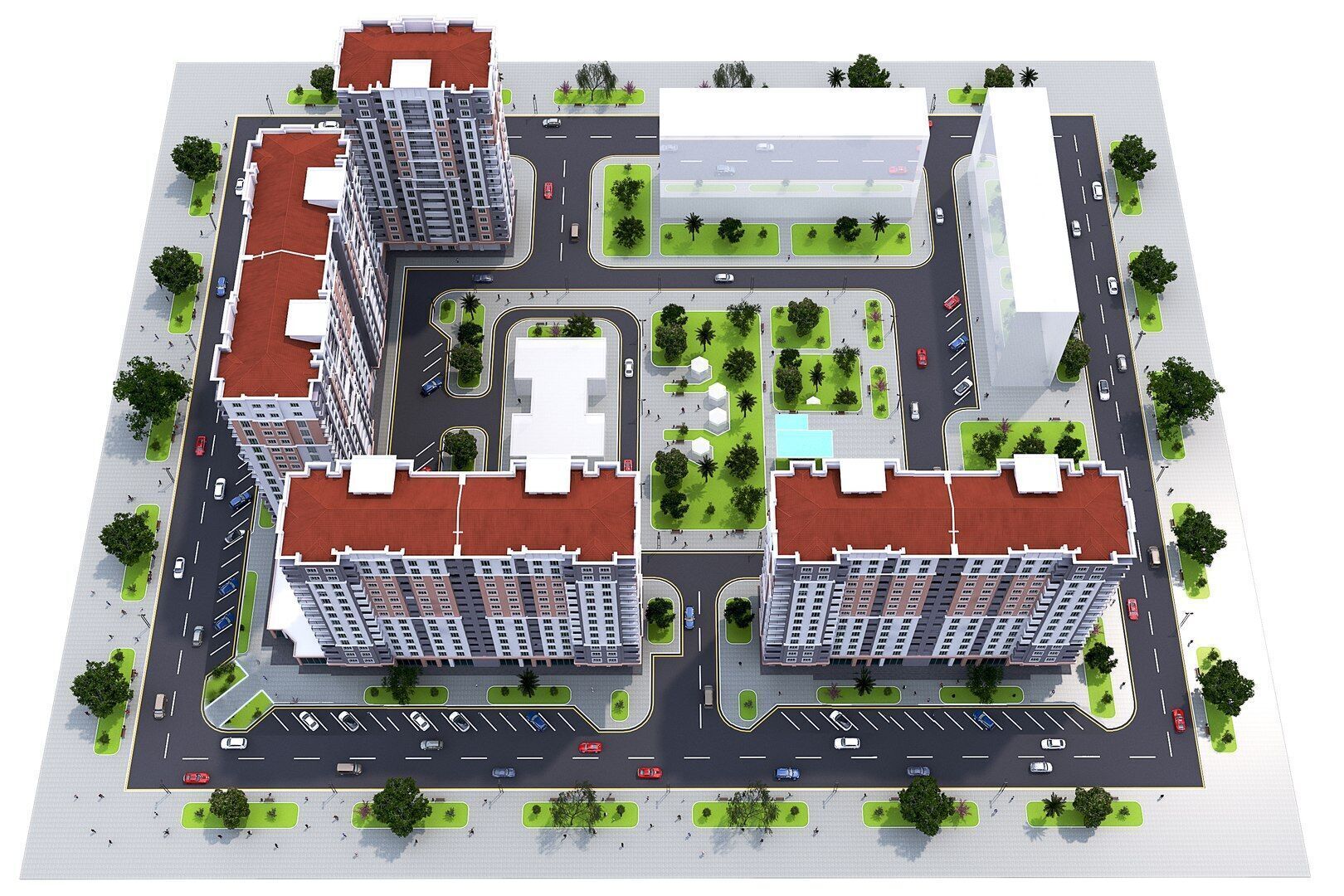 Living Building Low-poly 3D model_12