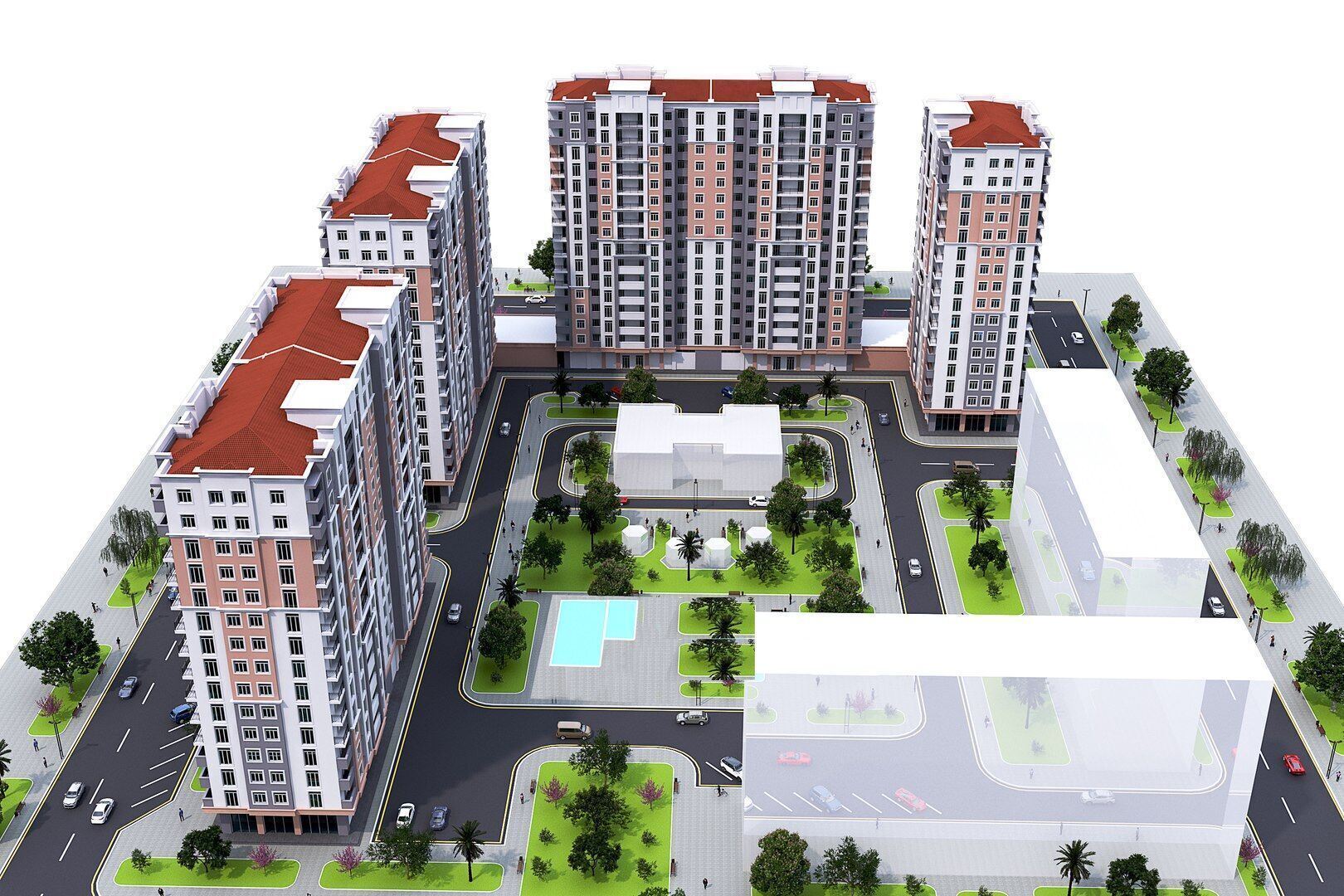 Living Building Low-poly 3D model_5