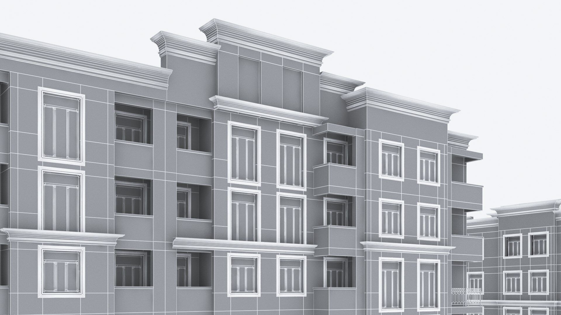 Living Building Low-poly 3D model_4