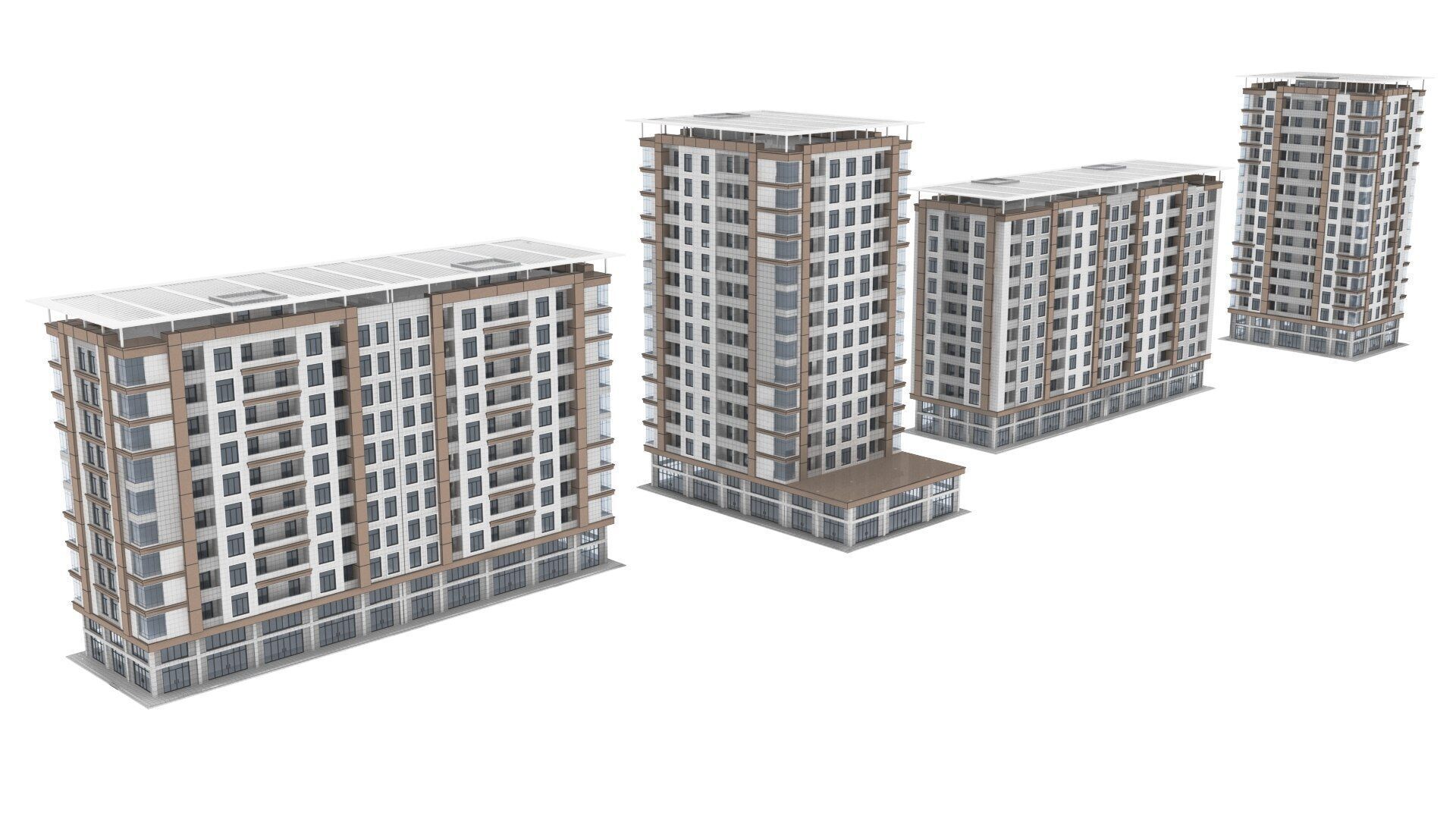 Living Building Low-poly 3D model_7