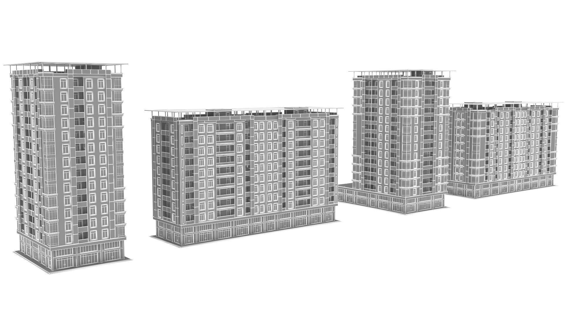 Living Building Low-poly 3D model_6