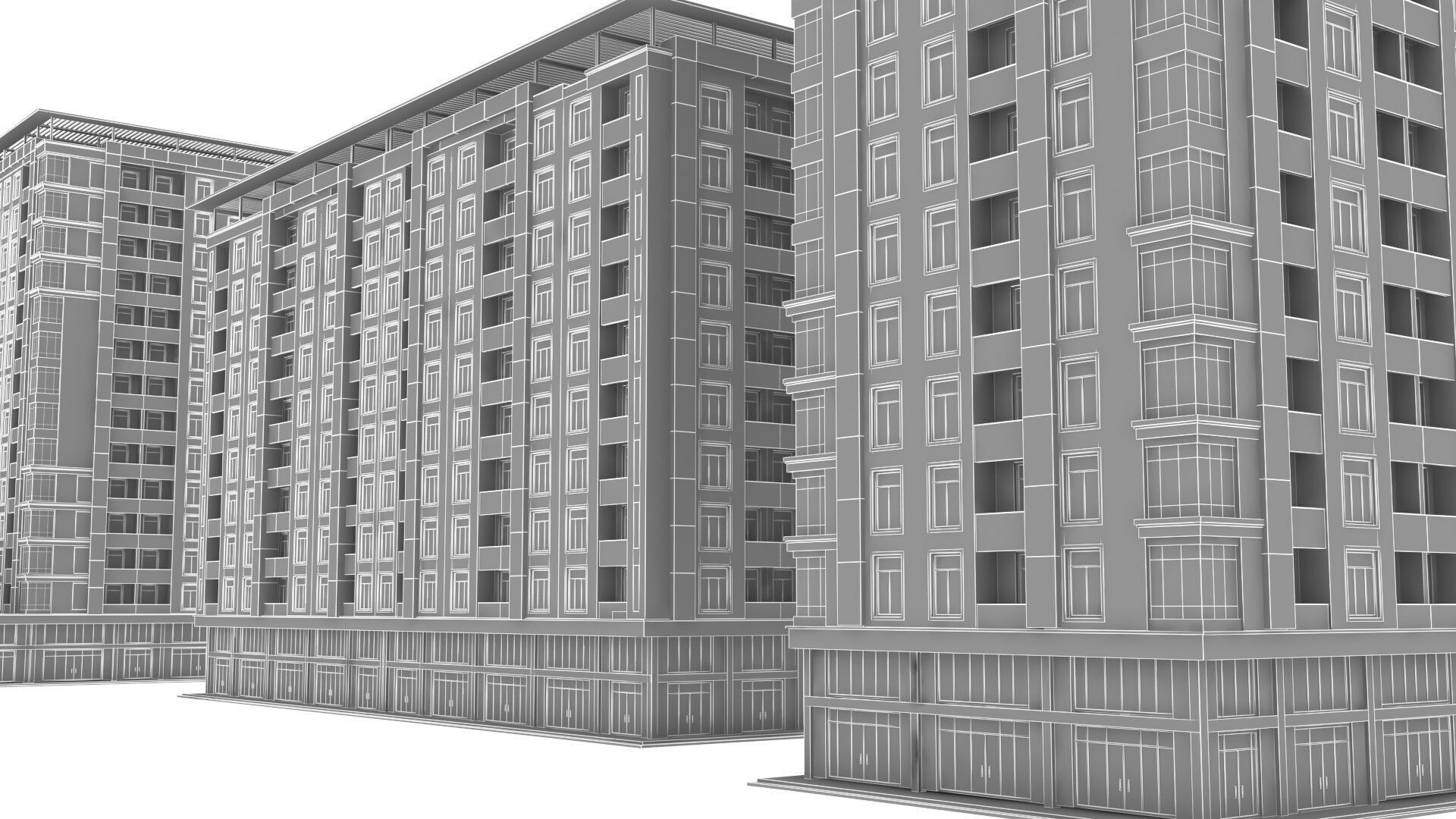 Living Building Low-poly 3D model_9