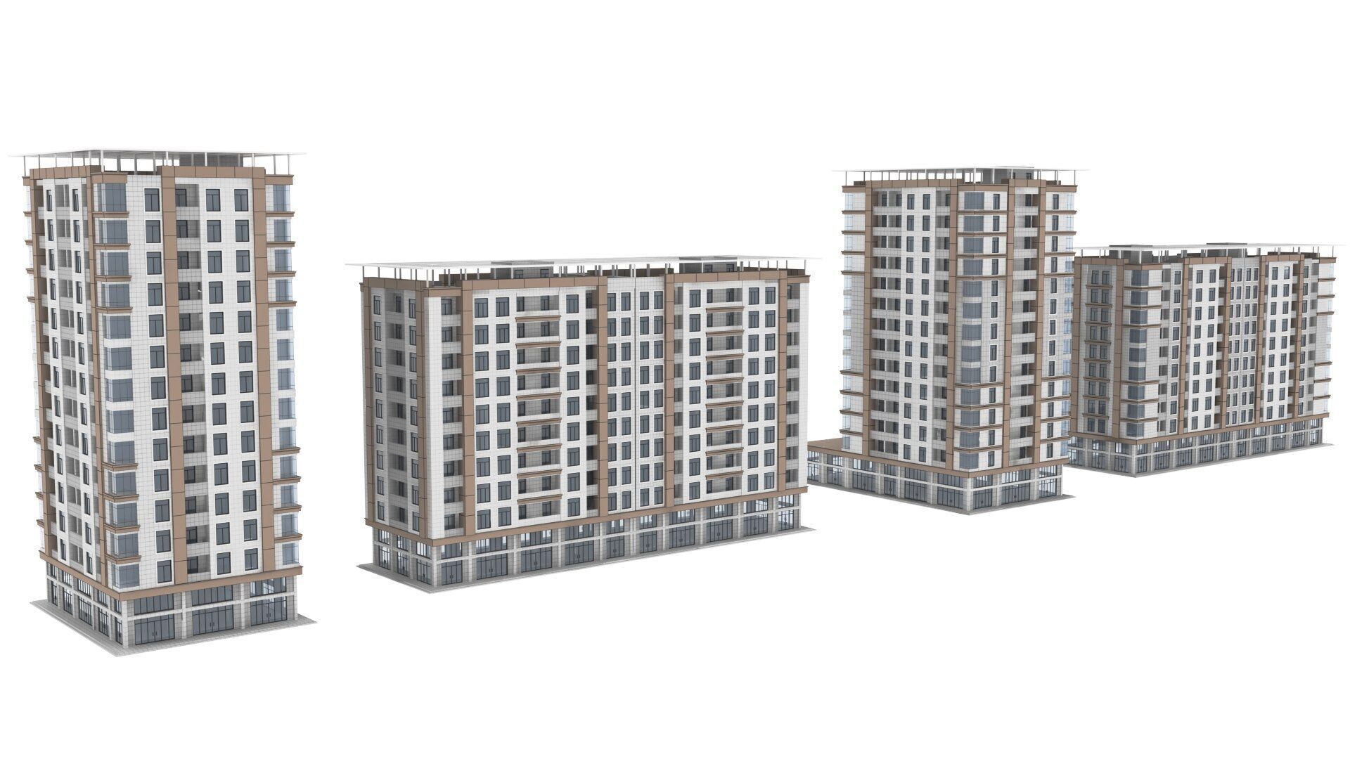 Living Building Low-poly 3D model_8