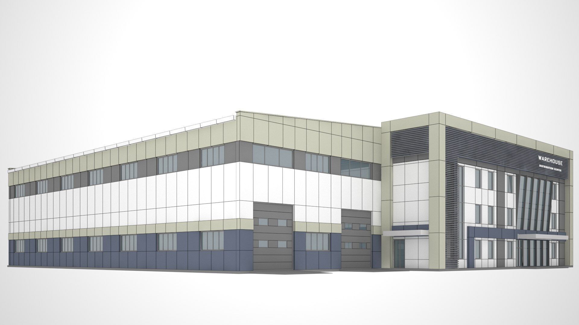 Warehouse Low-poly 3D model_2