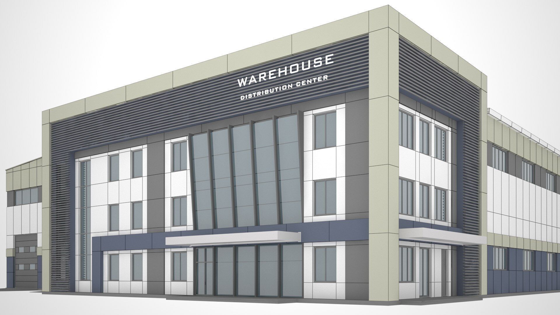 Warehouse Low-poly 3D model_5