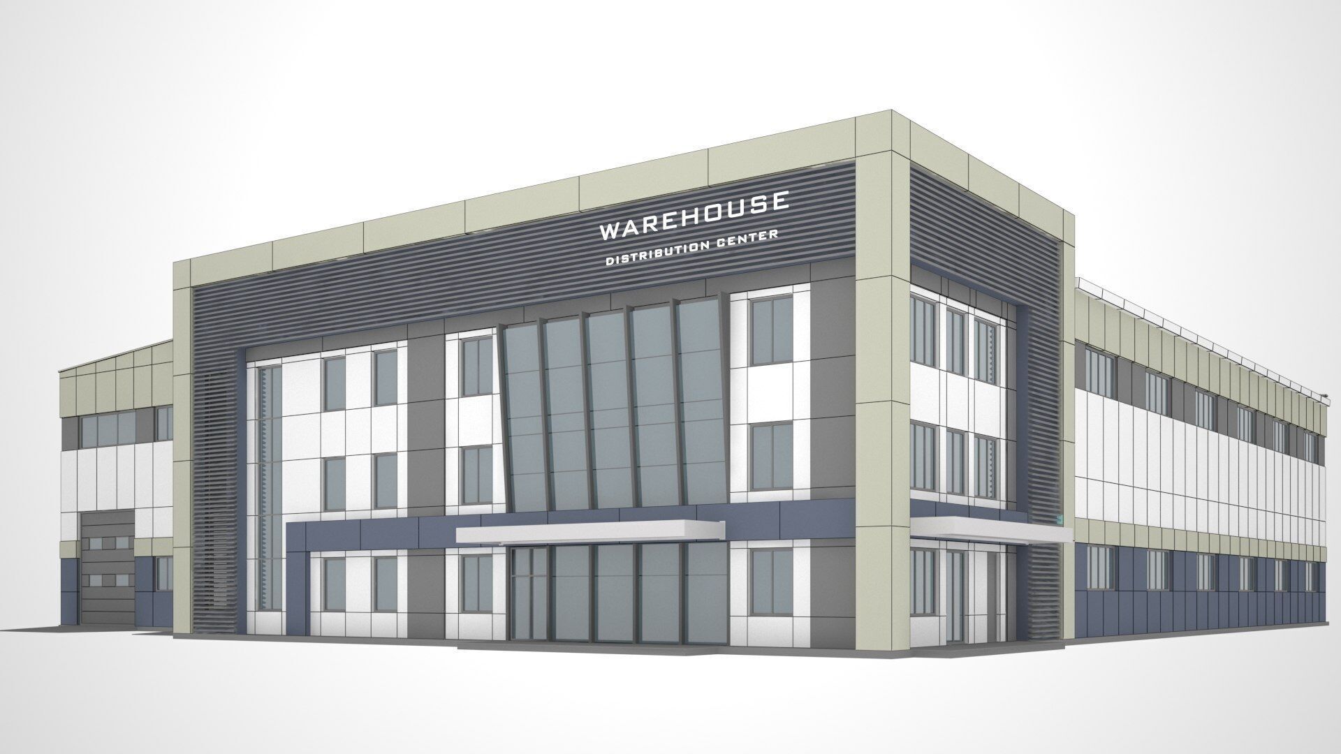 Warehouse Low-poly 3D model_1