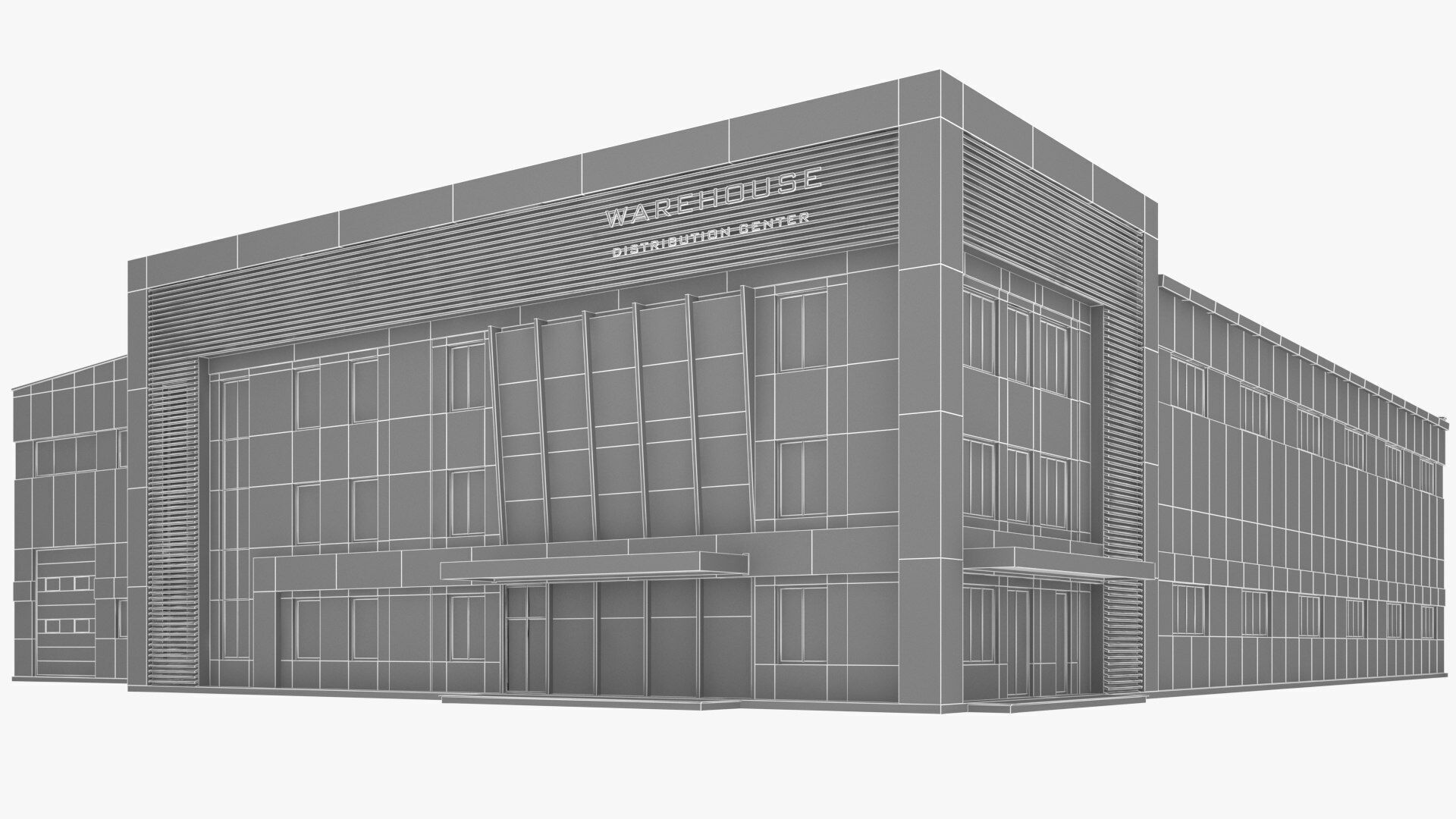 Warehouse Low-poly 3D model_8