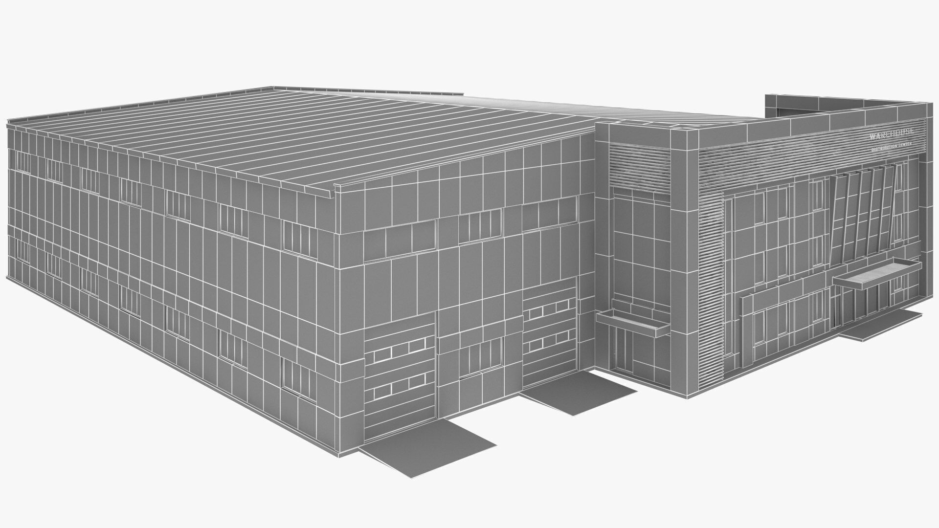 Warehouse Low-poly 3D model_9