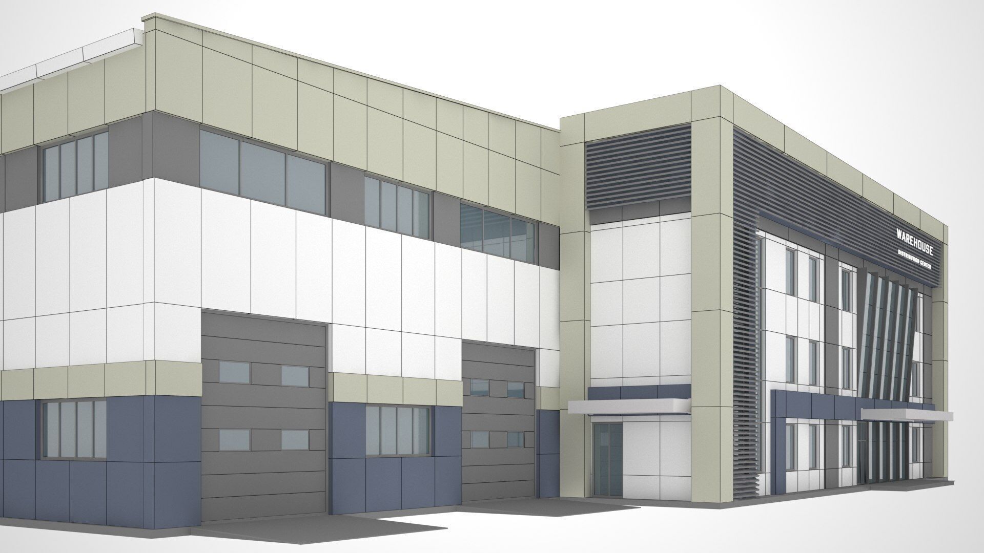 Warehouse Low-poly 3D model_4