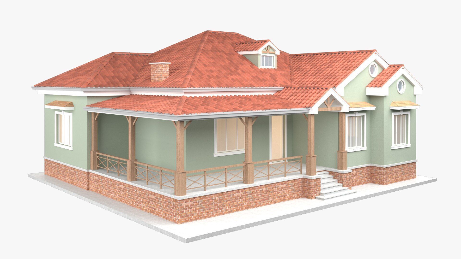 house Low-poly 3D model_4