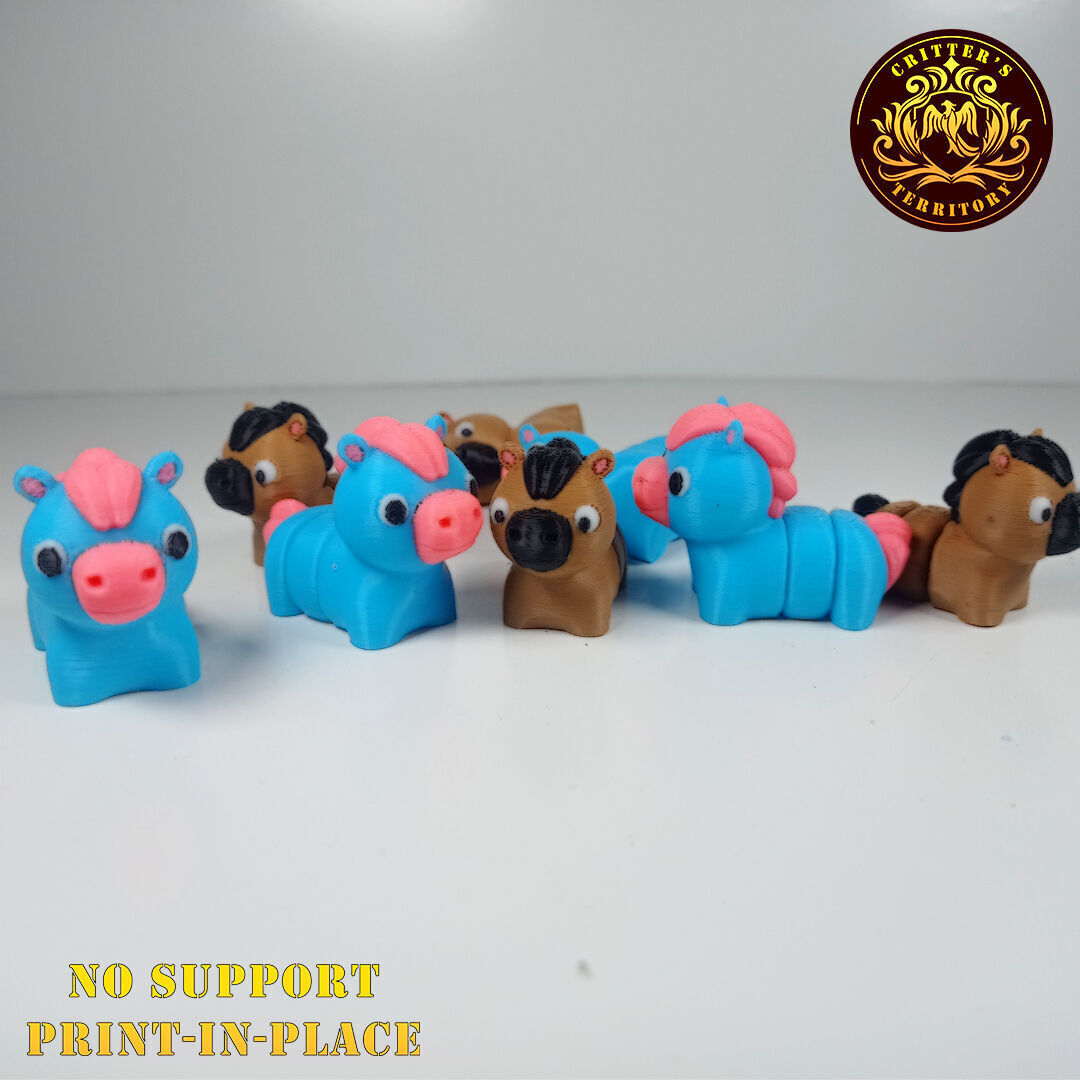 Flexi Mini Horse No support Print in Place Articulated 3D print model_4