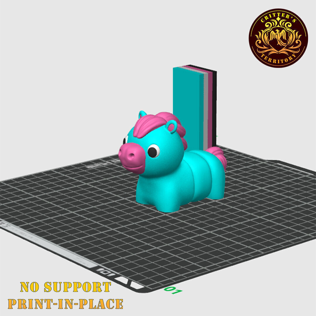 Flexi Mini Horse No support Print in Place Articulated 3D print model_11