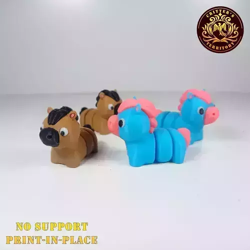 Flexi Mini Horse No support Print in Place Articulated 3D print model