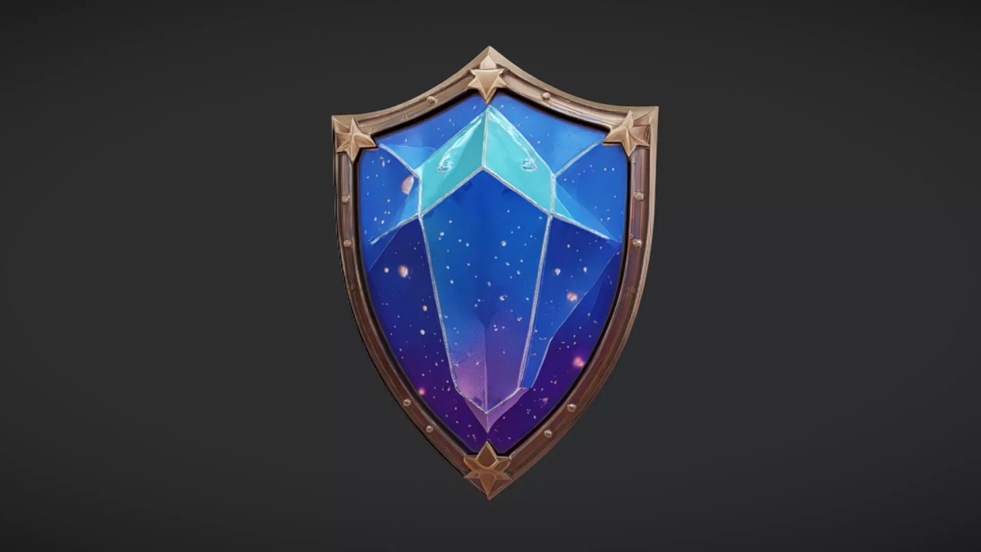 Mystical decorative shield 3D model_0