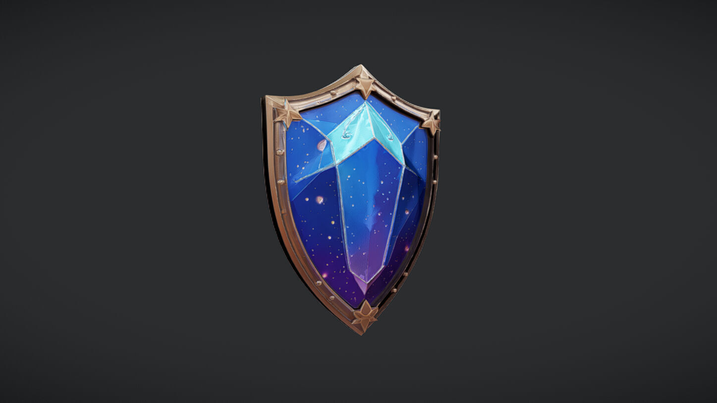 Mystical decorative shield 3D model_1