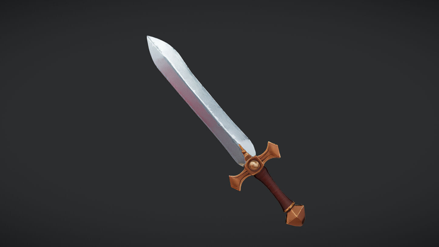Medieval-style sword 3D model_1