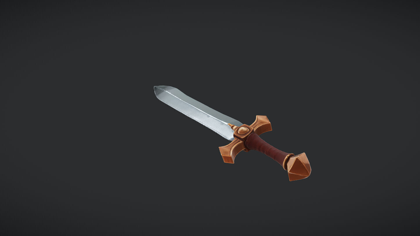 Medieval-style sword 3D model_2