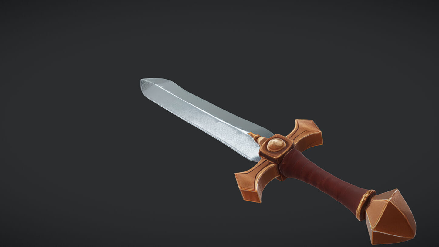 Medieval-style sword 3D model_3