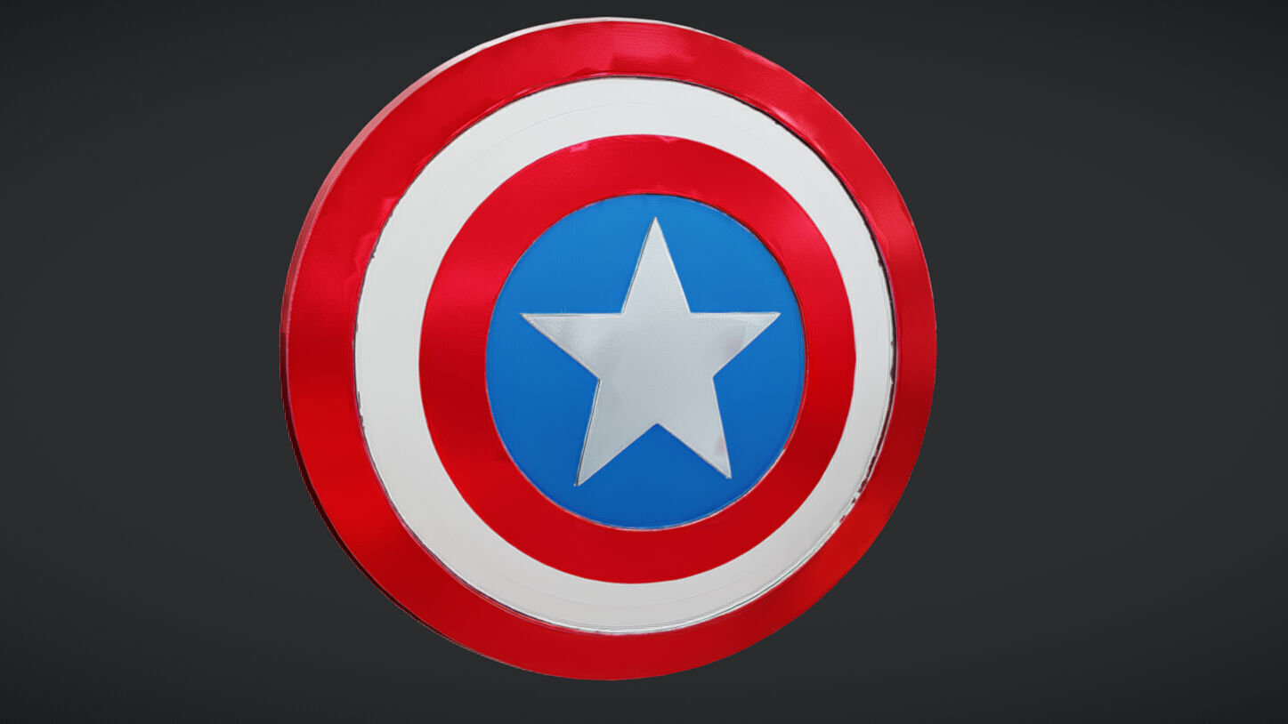 Iconic round shield with star emblem 3D model_3