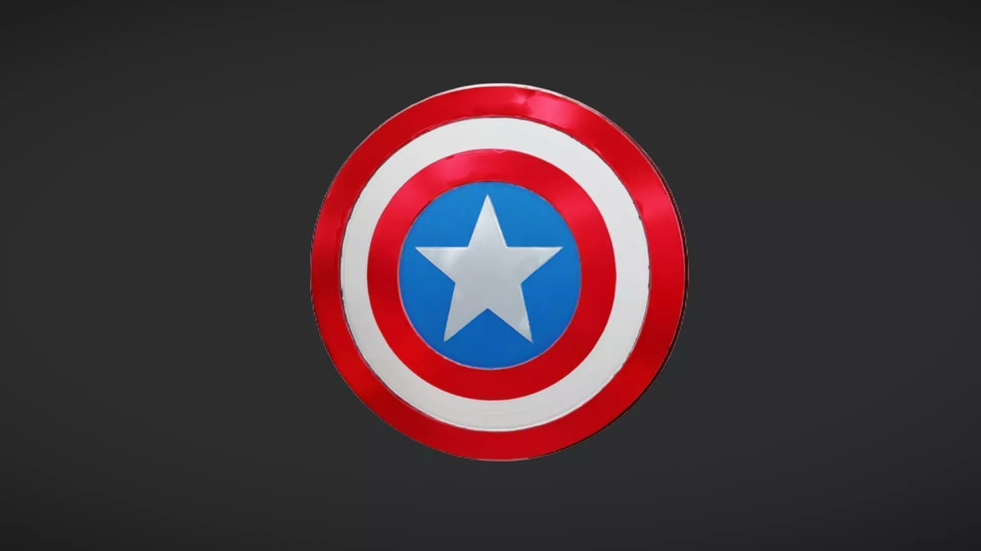 Iconic round shield with star emblem 3D model_0