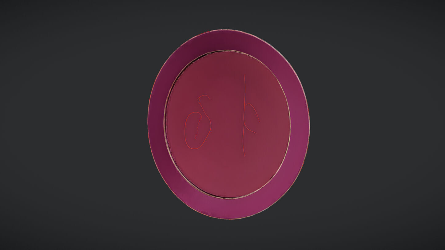 Iconic round shield with star emblem 3D model_4