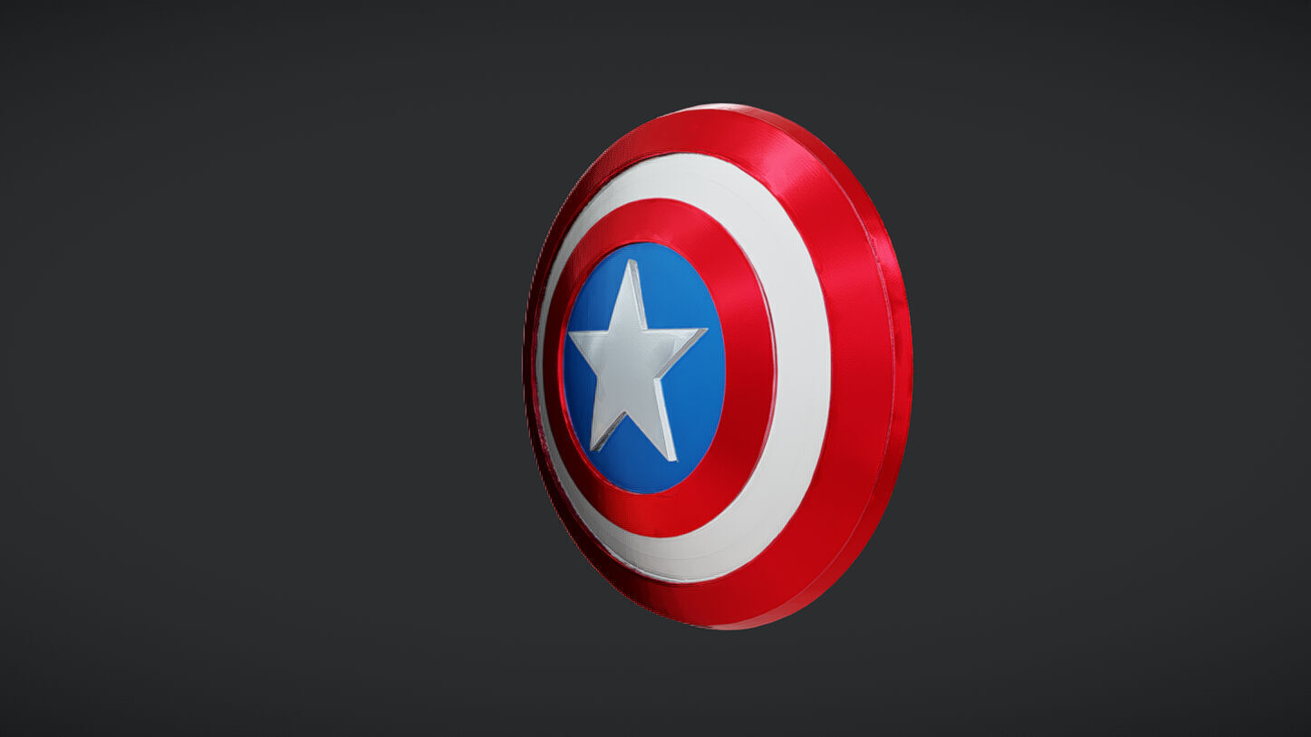Iconic round shield with star emblem 3D model_6