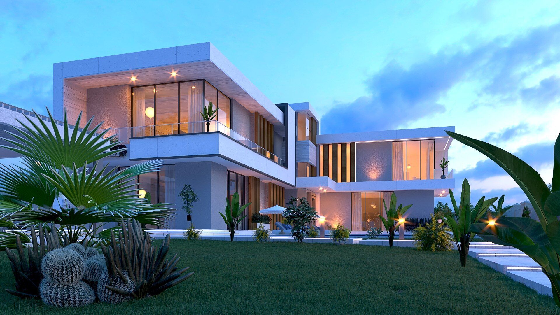 villa Low-poly 3D model_4