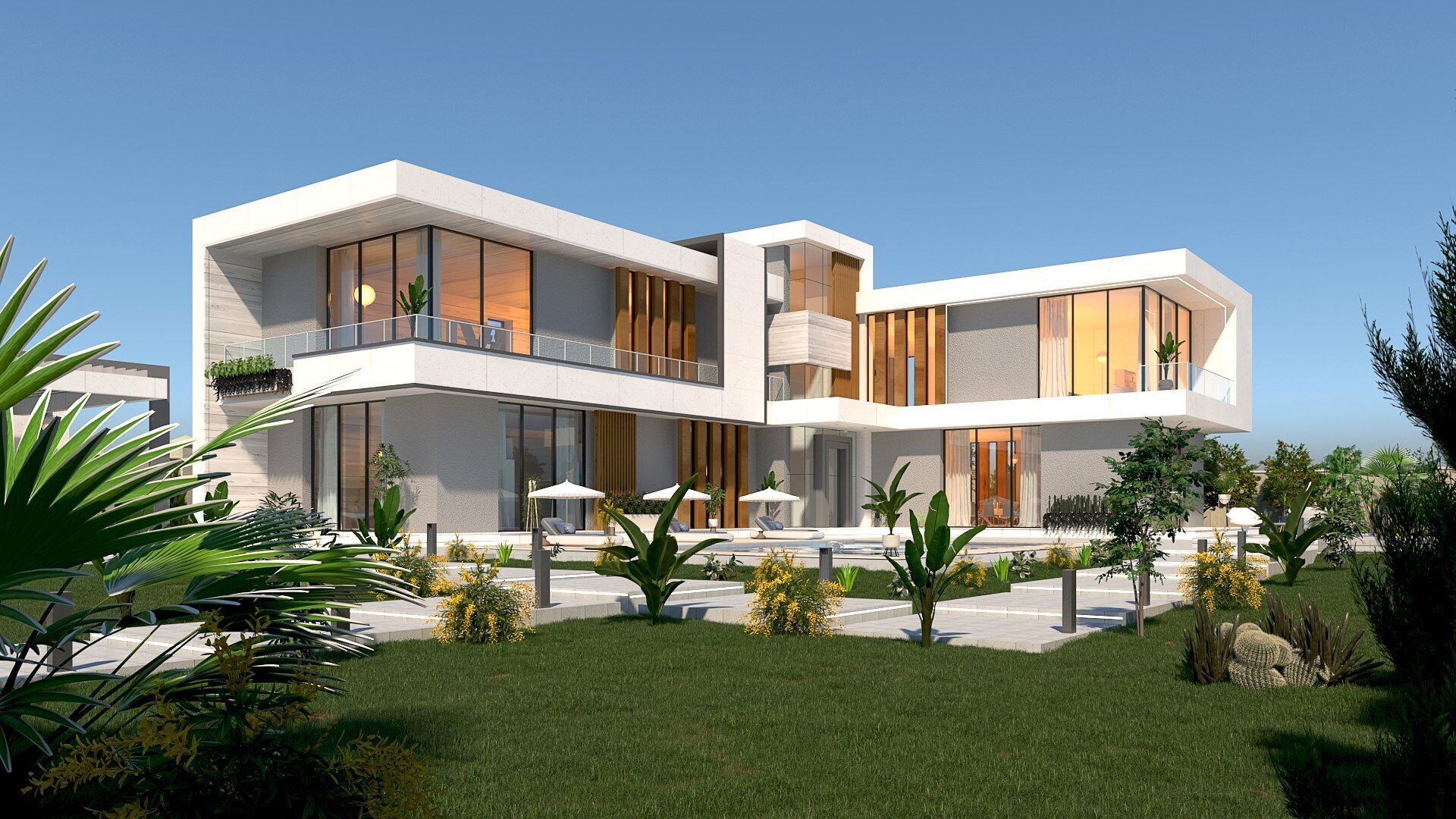 villa Low-poly 3D model_5