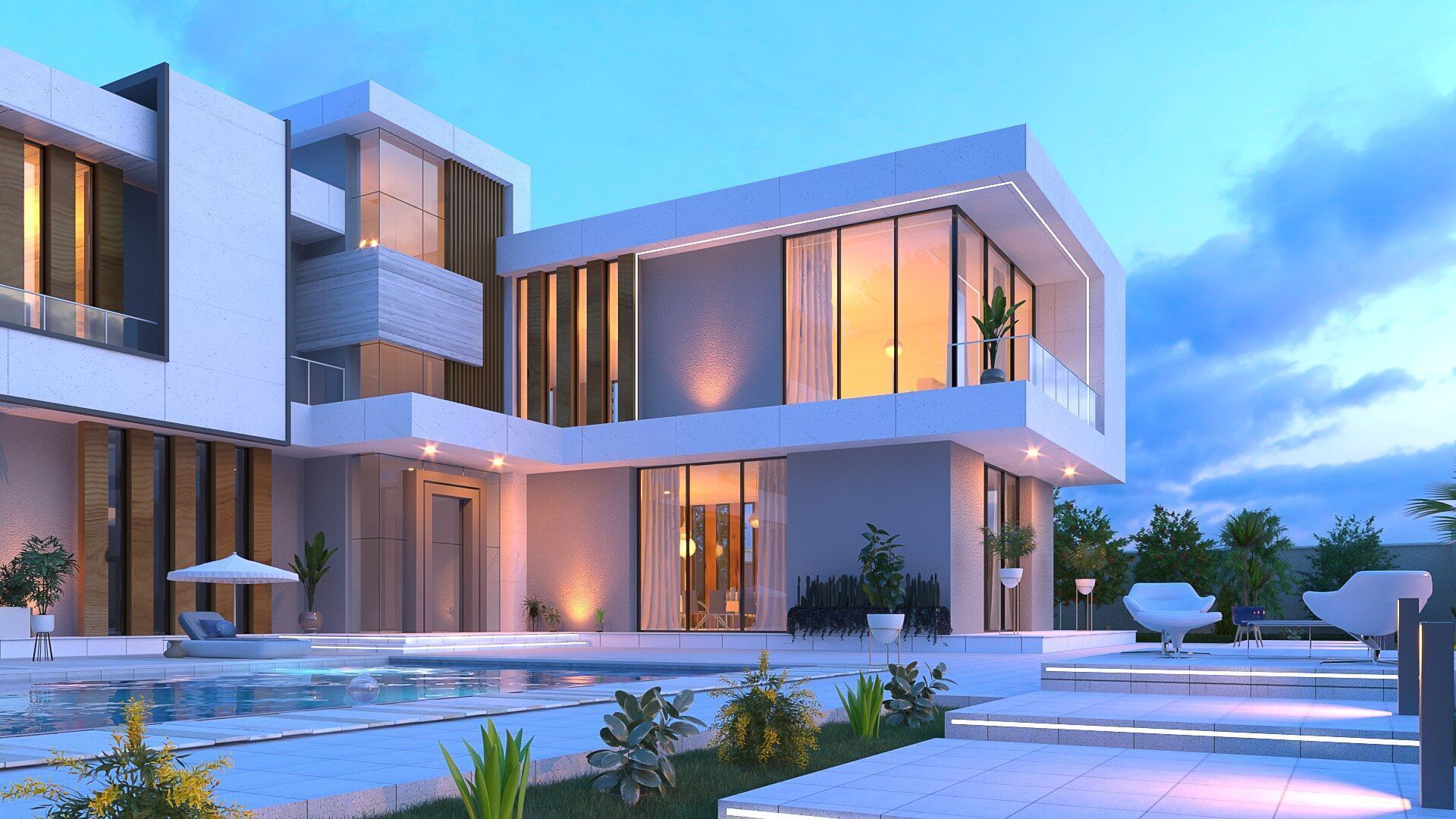 villa Low-poly 3D model_12