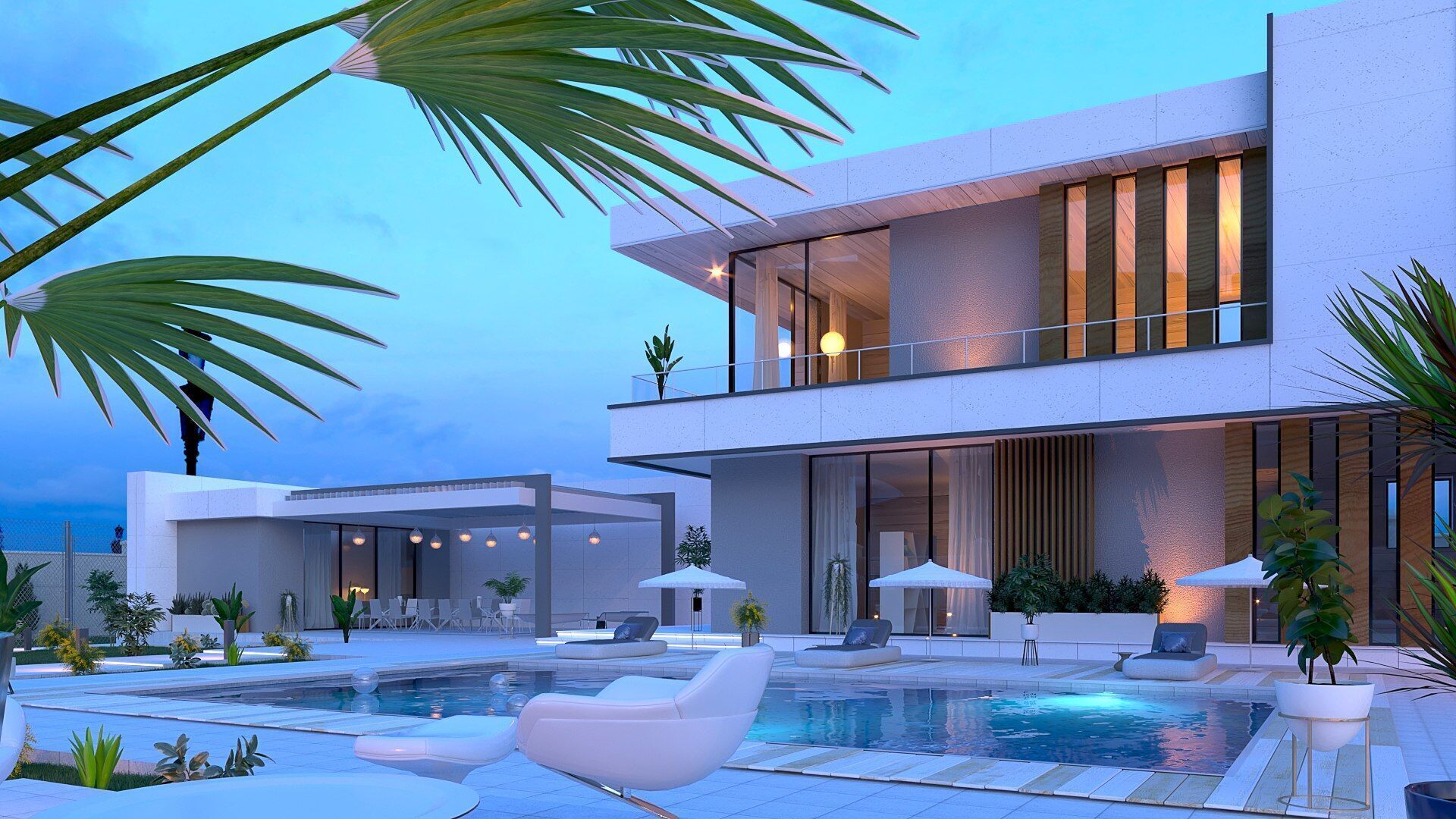 villa Low-poly 3D model_9