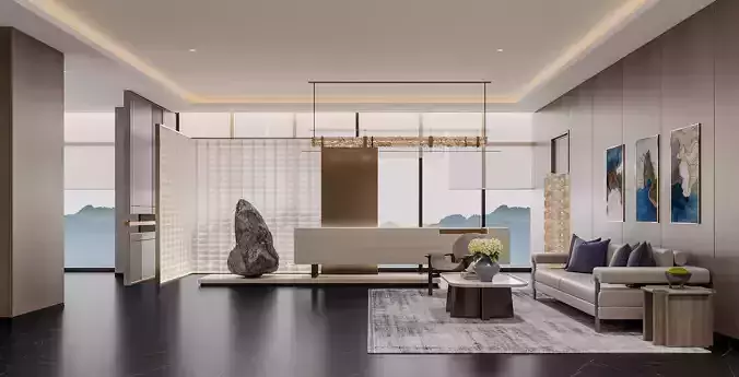 Modern reception lobby