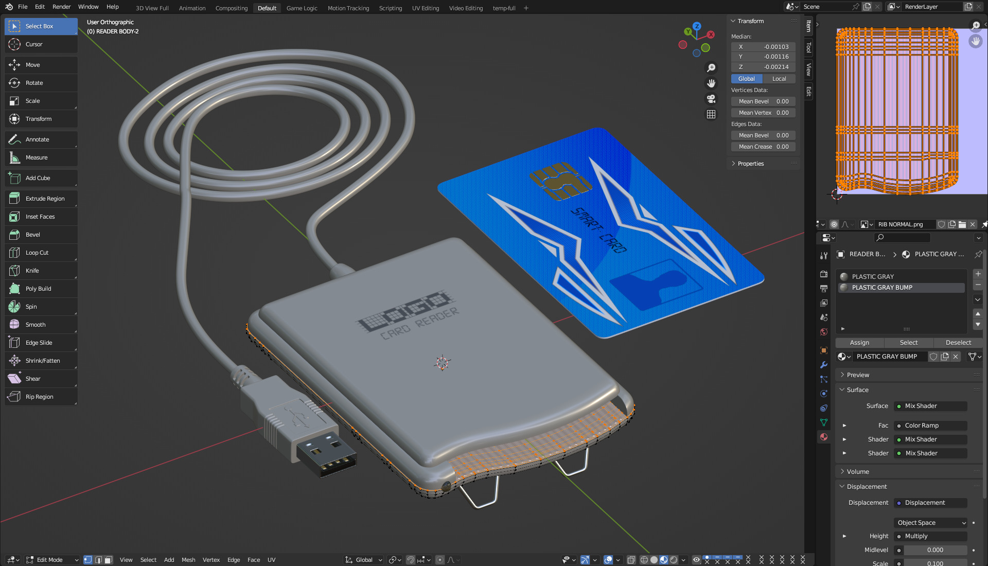 Smart Card Reader 3D model_10