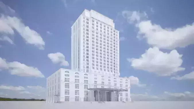 Neo Classic Hotel Building 3D model