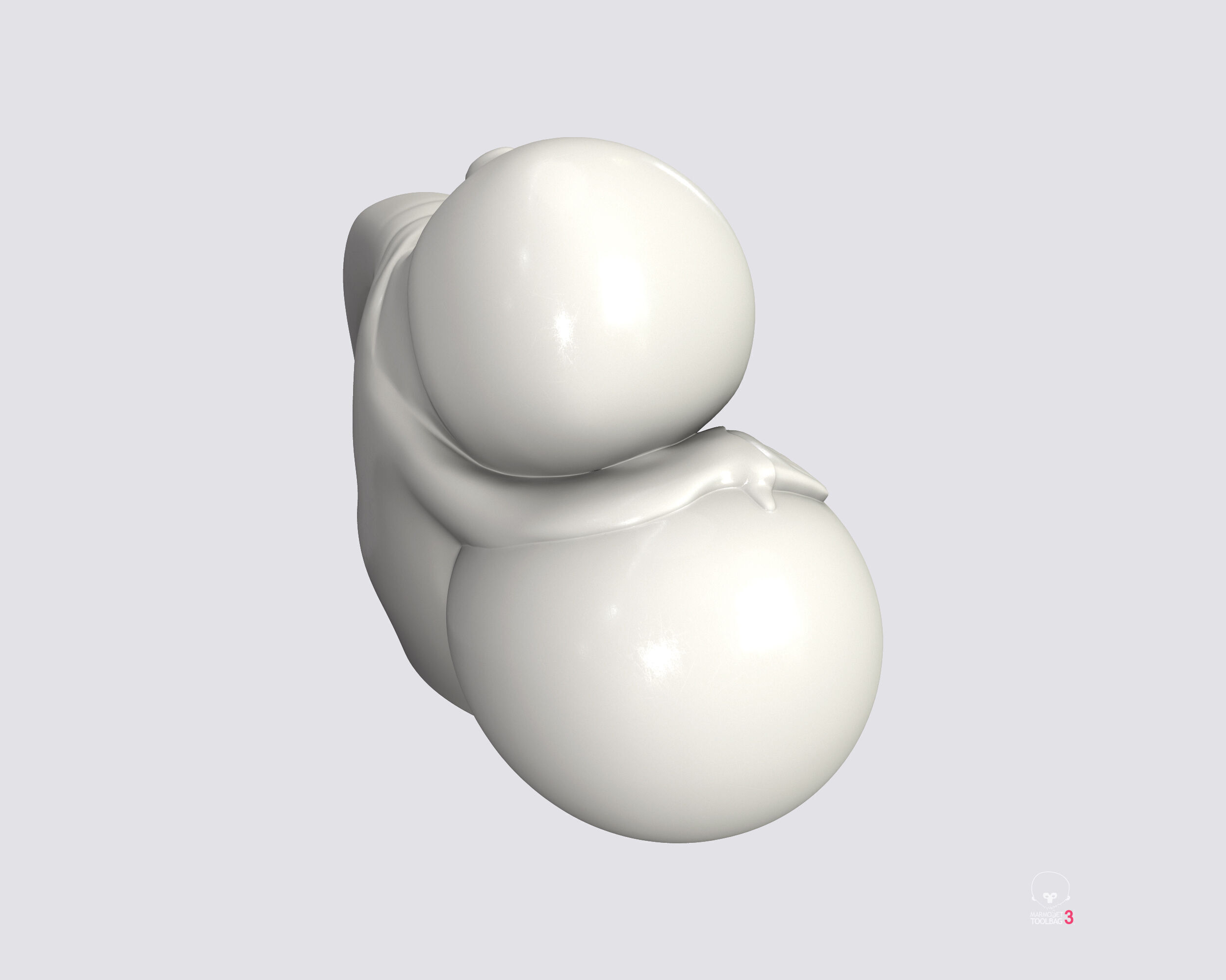 Sleeping monk figurine 3D print model Low-poly 3D model_4