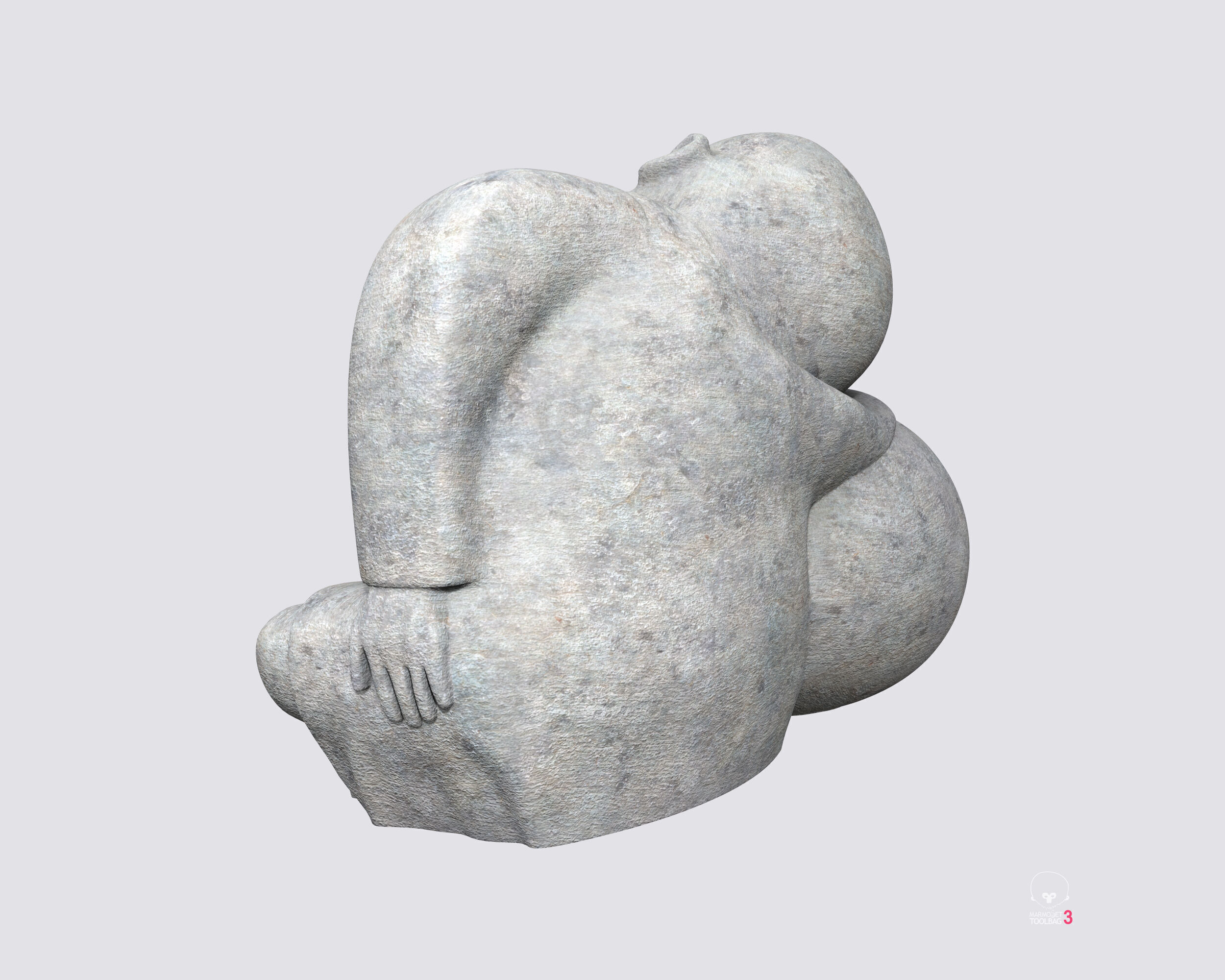 Sleeping monk figurine 3D print model Low-poly 3D model_15