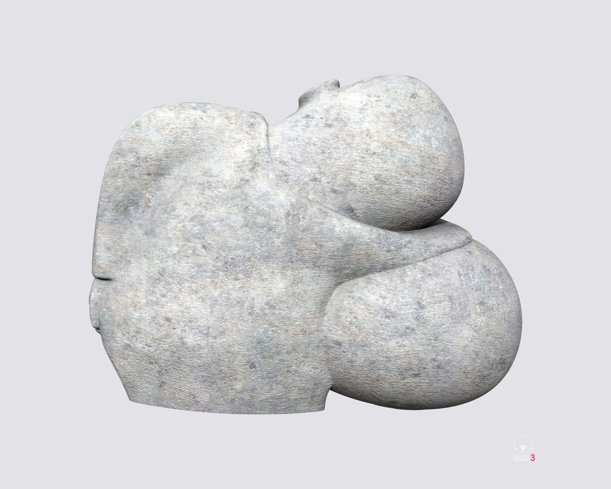 Sleeping monk figurine 3D print model Low-poly 3D model_16