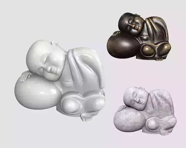 Sleeping monk figurine 3D print model