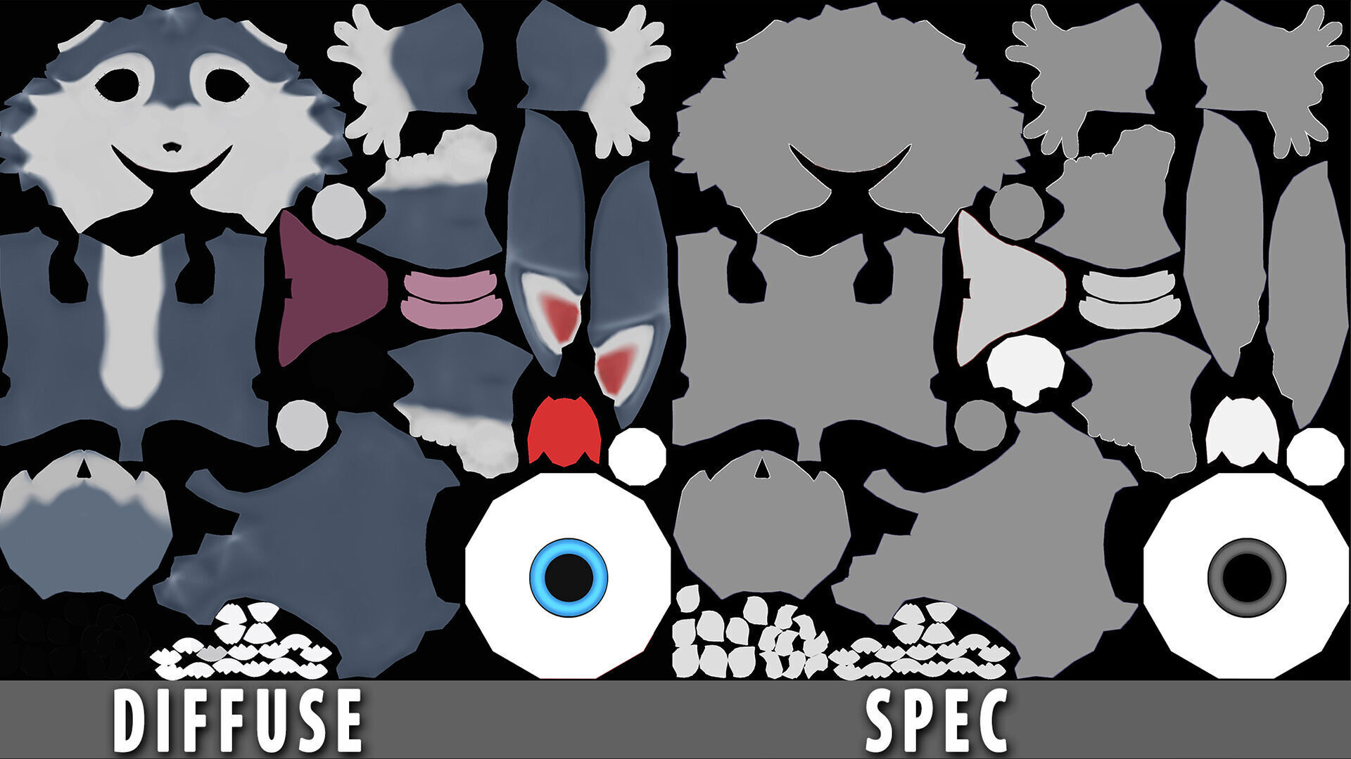  Wolf Cartoon Low-poly 3D model_8