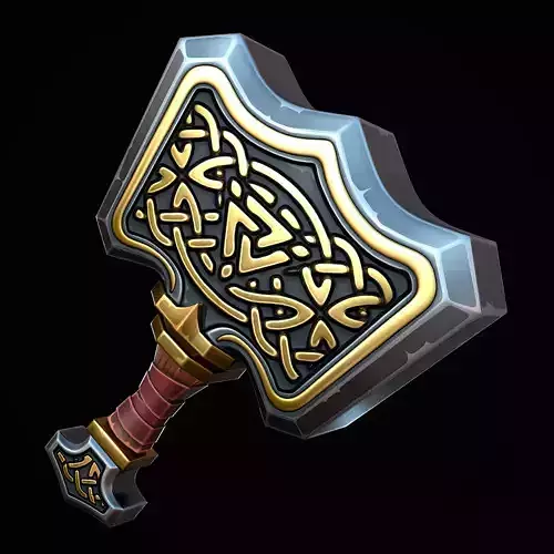 Stylized Mjolnir Low-poly 3D model