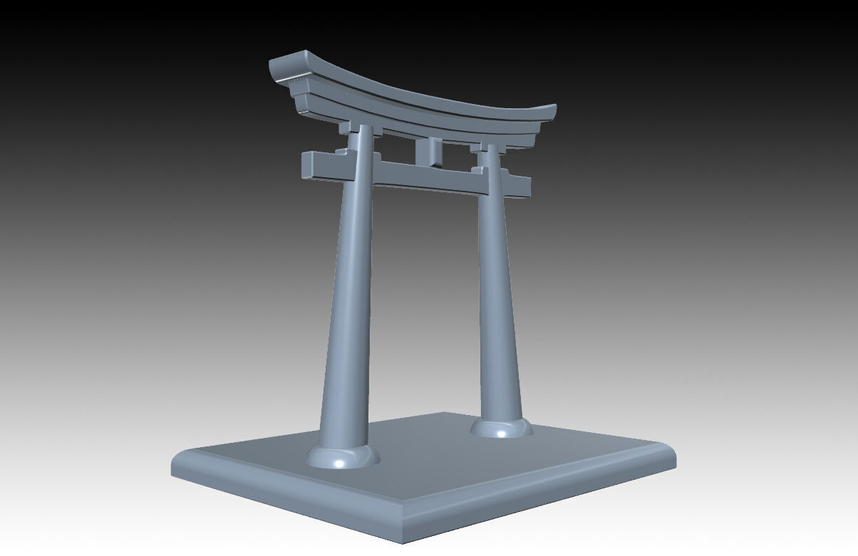 Aquarium Ornaments torii 3D print model_7