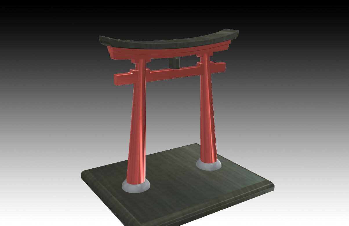 Aquarium Ornaments torii 3D print model_1