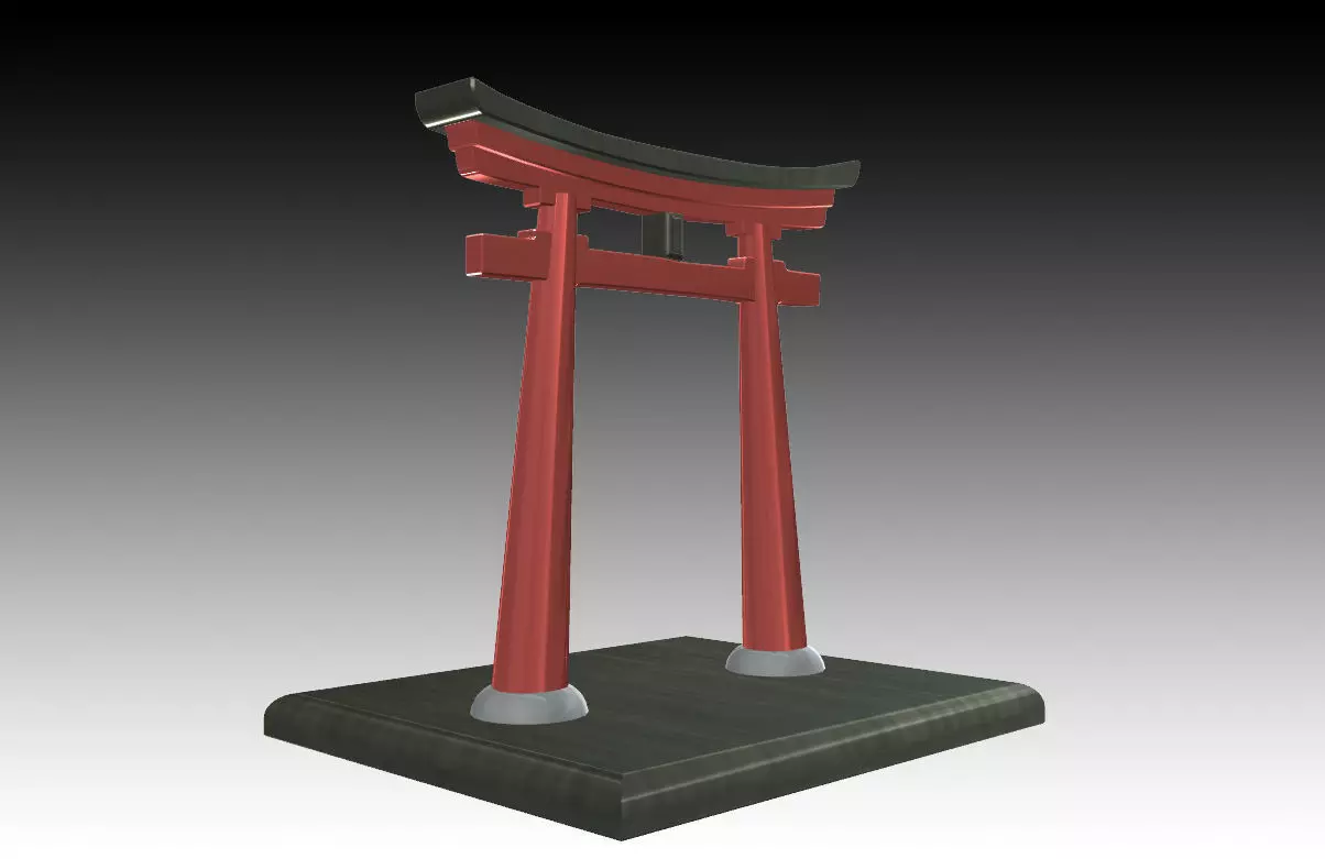 Aquarium Ornaments torii 3D print model_0