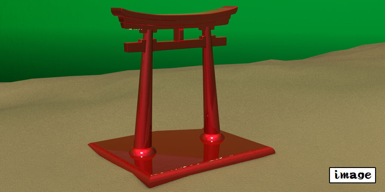 Aquarium Ornaments torii 3D print model_14