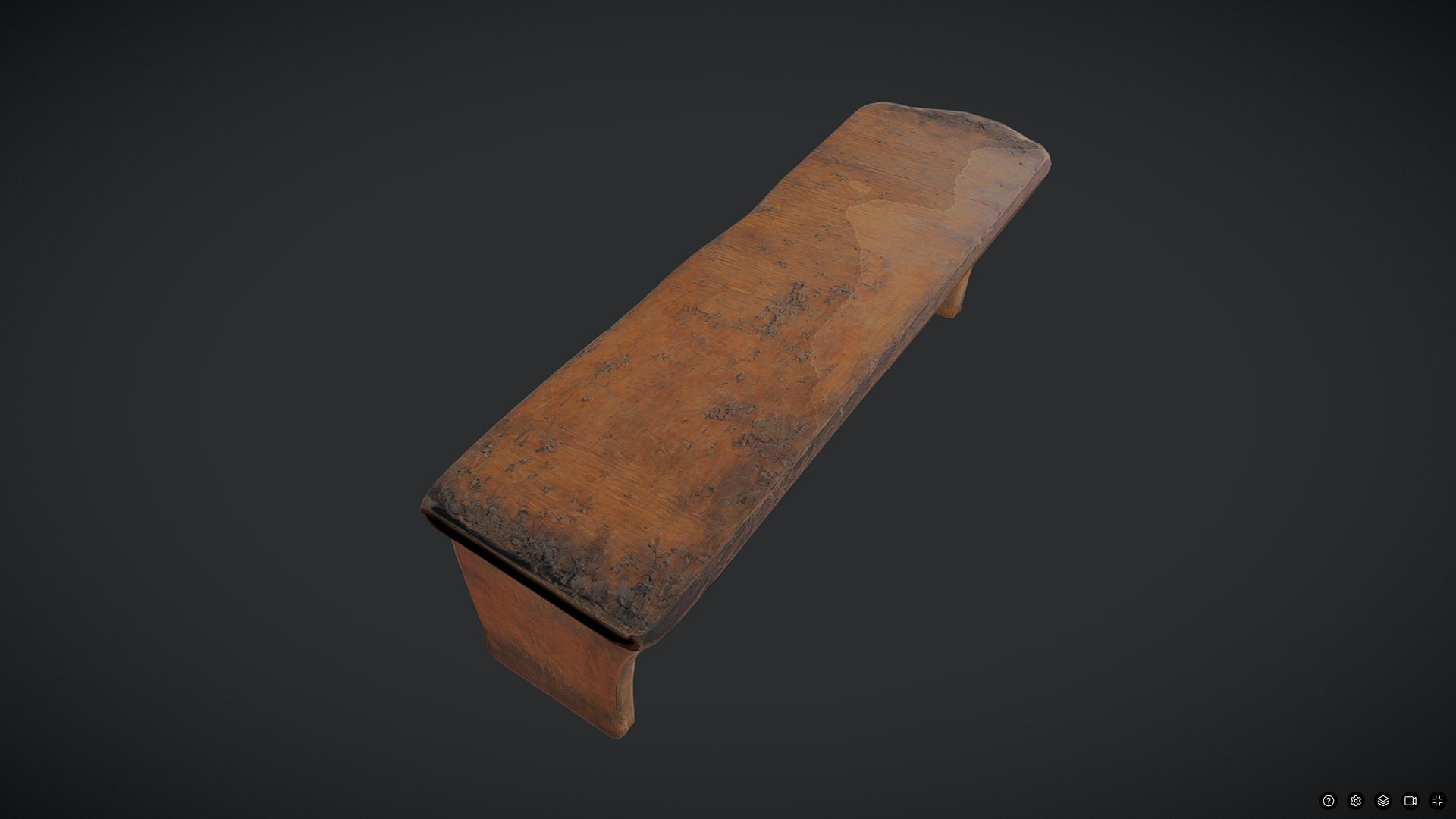 Decayed Wooden Shelf Low-poly 3D model_5