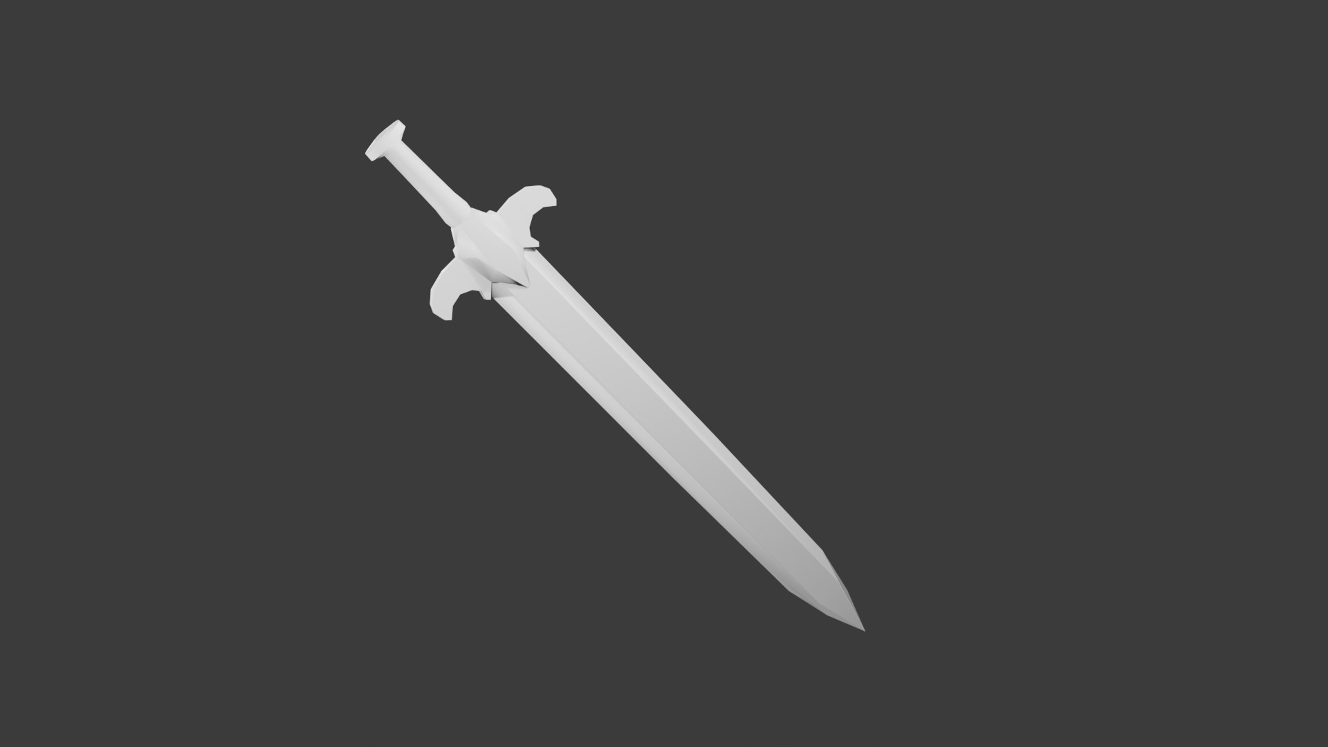 Low-poly sword model Free low-poly 3D model_3