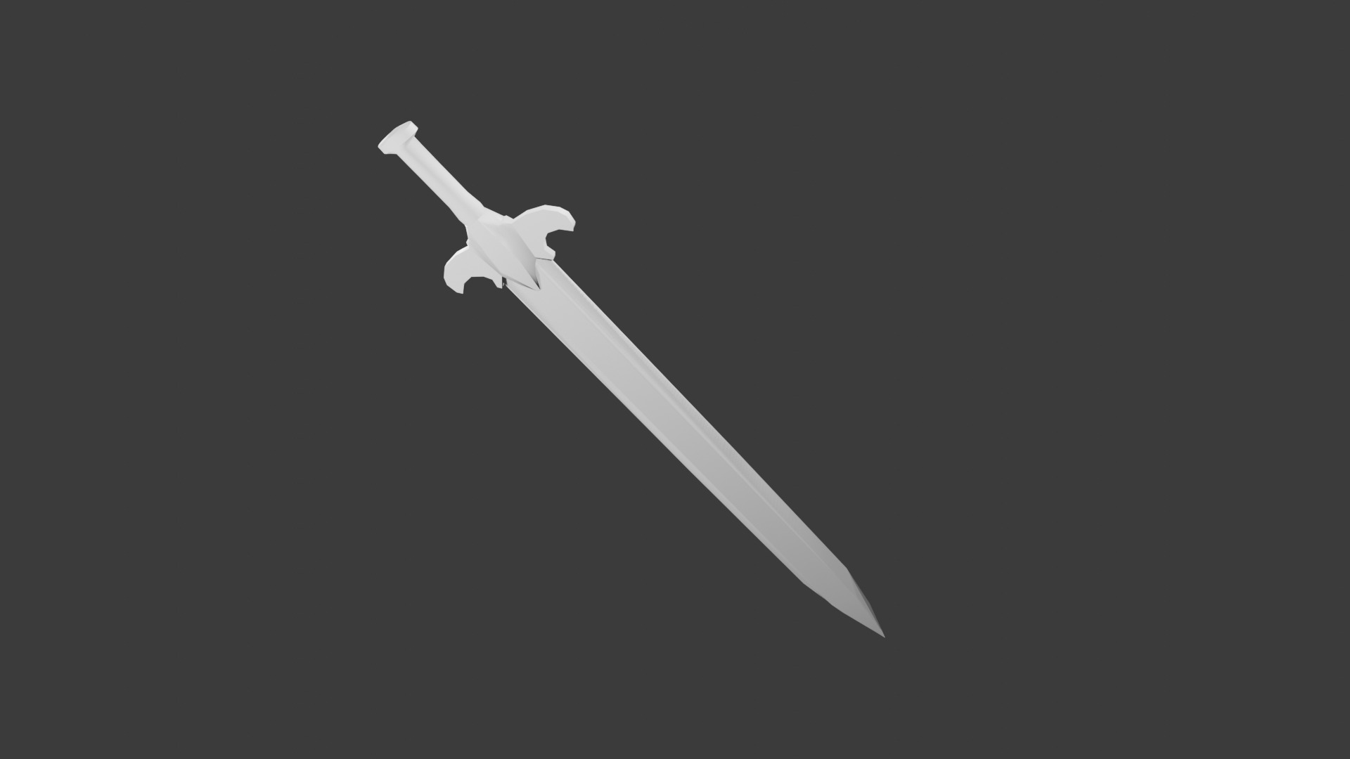 Low-poly sword model Free low-poly 3D model_2